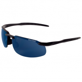 Bullhead BH106129 Swordfish Safety Glasses - Black Frame - Blue Polarized Mirror Lens-Bull Head Safety Glasses